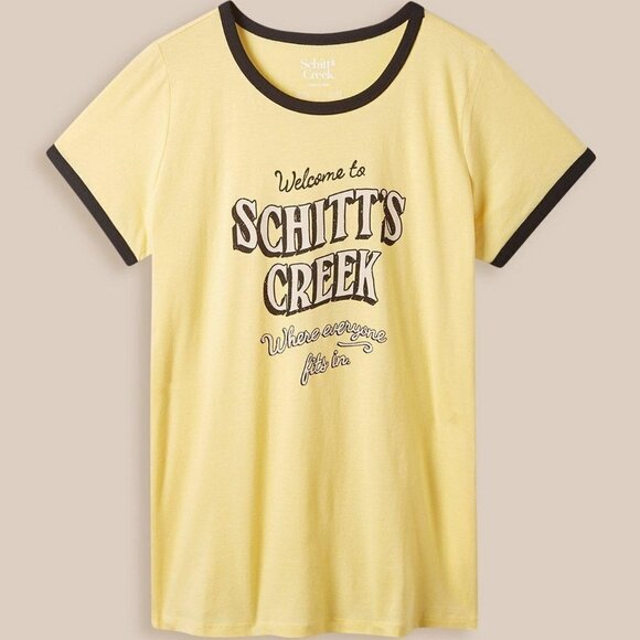 Torrid - Schitt's Creek Classic Fit Cotton Crew Tee in Sundress Yellow​​​​​ - Picture 1 of 13